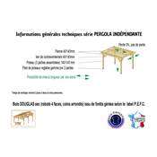 Pergolas Adossée Bois Douglas France Carport-Auvent terrasse 650x300cm H 250cm