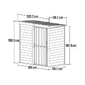 Abri métal toit 1 pente anthracite et crème, 2,35 m2, hauteur de 175,5 cm