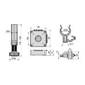 Kit pieds Vérins Bone base carrée meubles haut. 120mm réglable 118-160mm plastique Noir