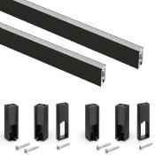 Lot 2 rails penderie dressing Luxe aluminium et plastique
