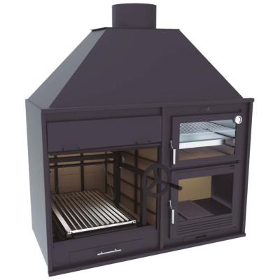 Grand barbecue 70cm avec four plateau 50cm hauteur grille réglable