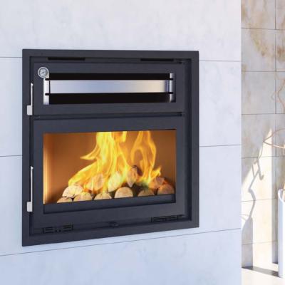 Insert à bois avec four 18kw vermiculite bûches 75cm sortie 200mm