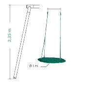 Balançoire nid pour portiques,  Dim.H.190/235cm, âges 3 à 12 ans