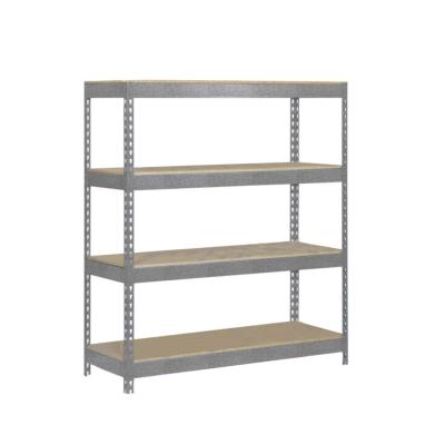 Étagère en métal bleu orange bois 4 étagères 300 kgs dim.2000x1200x450mm sans vis
