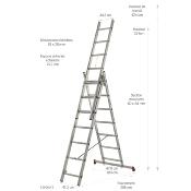 Échelle transformable 3 plans 3x7 échelons